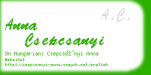 anna csepcsanyi business card